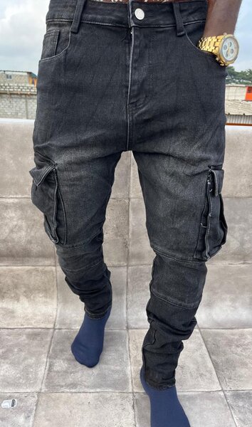 Pantalon cargo noir homme