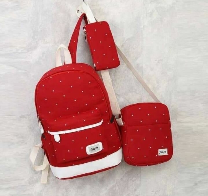 Sac à dos rouge à pois