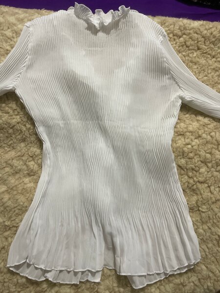 Blouse blanche élégante plissée