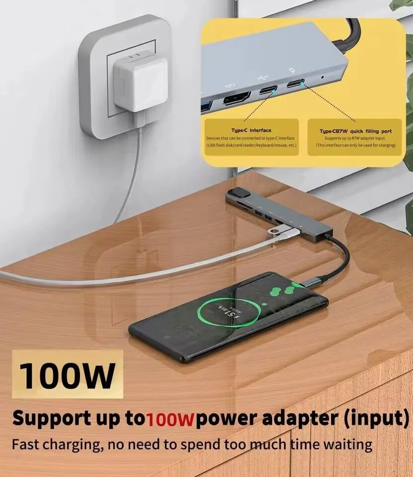 Hub USB-C 8-en-1, 4K