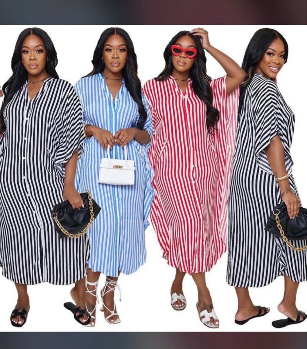 Robe Longue Rayée Élégante