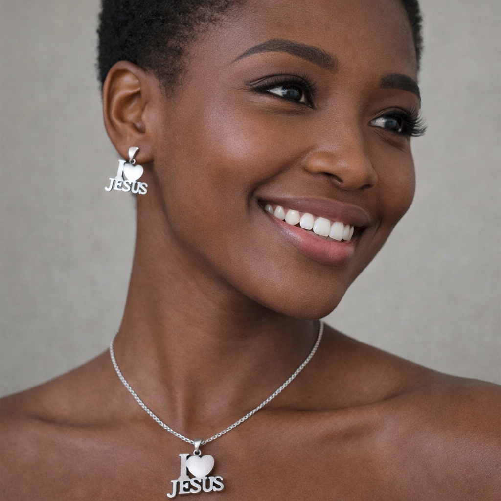 Parure 'I love Jesus' en or/argent