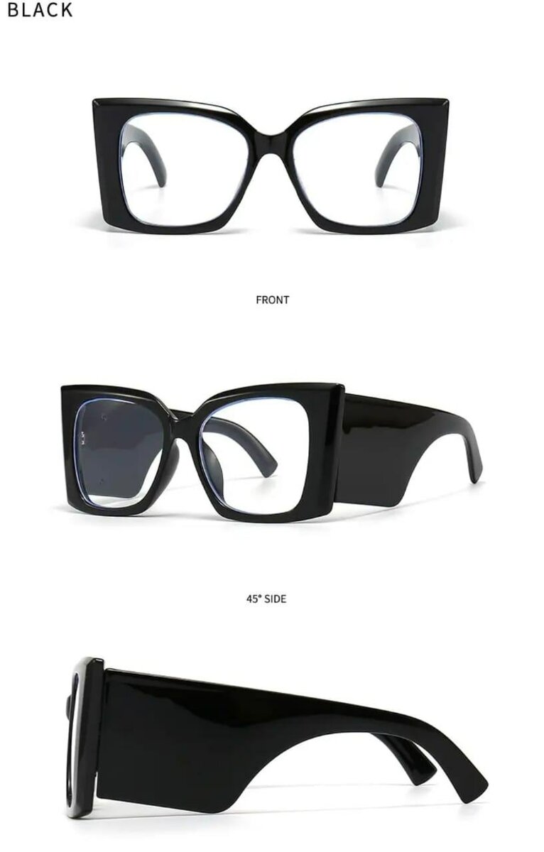 Lunettes oversized carrées noires