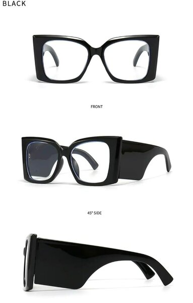 Lunettes oversized carrées noires