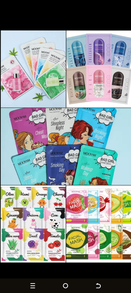 Masques Visage Hydratants Multicolores