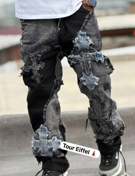 Jean déchiré pour homme - Style streetwear décontracté