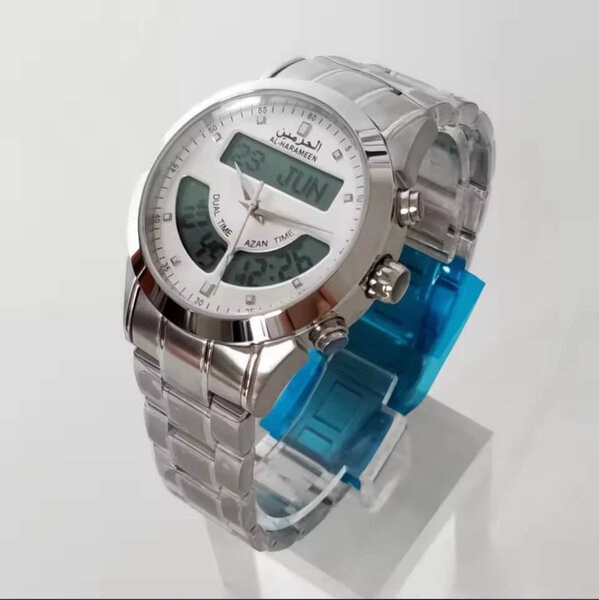 Montre Azan numérique argent