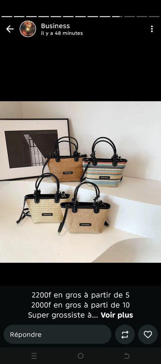 Sac à main en paille