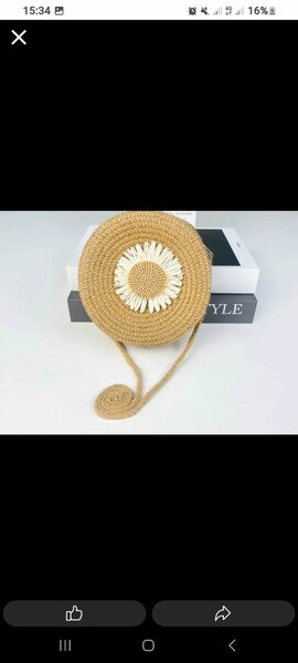 Sac bandoulière rond en paille