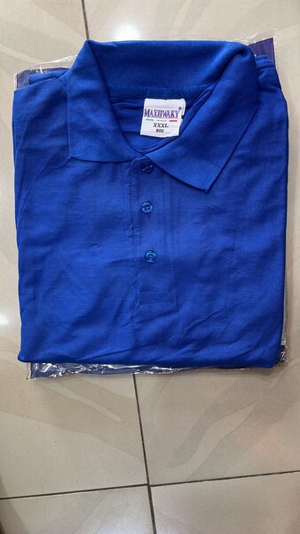 Chemise bleue XXL en coton