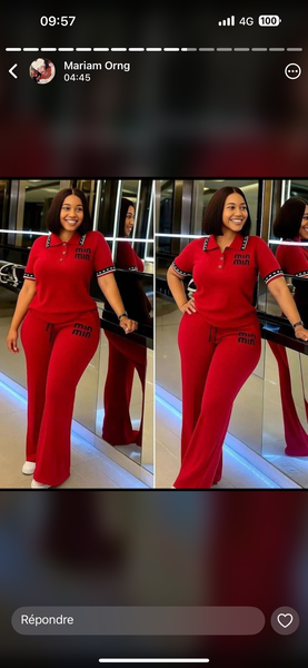 Ensemble Femme Rouge Élégant