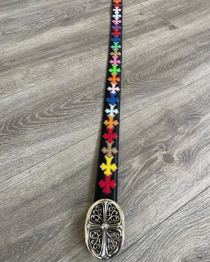 Ceinture en cuir multicolore