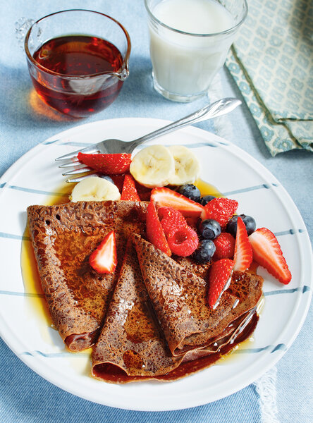 6 Crêpes au chocolat + fruits