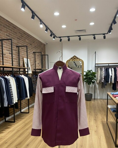 Chemise manches longuebordeaux