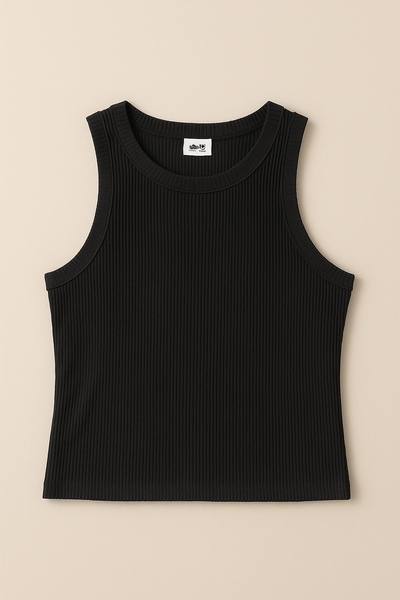 Débardeur côtelé noir