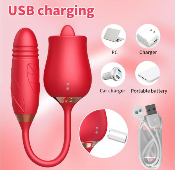 Vibromasseur couple rose avec télécommande