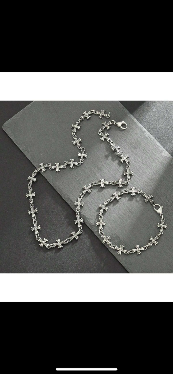 Collier croix en acier inoxydable