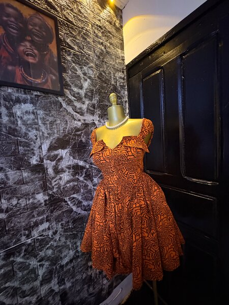 Robe Évasée à Motifs Africains