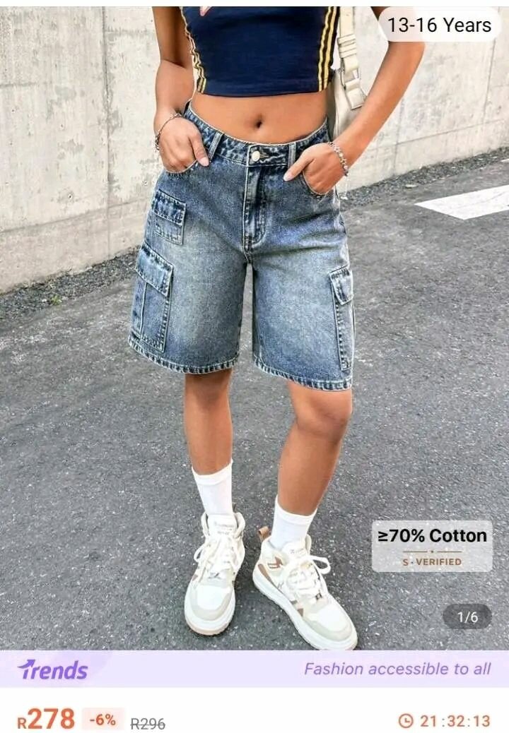 Short en jean cargo