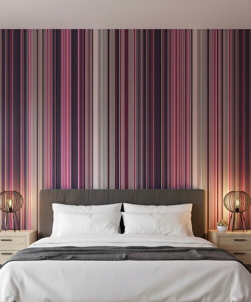 Papier Peint Rayé Multicolore