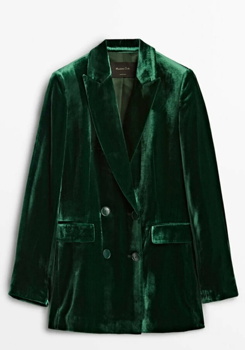 Blazer velours vert élégant