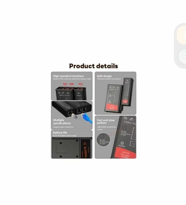 Testeur de Câbles RJ11 RJ45
