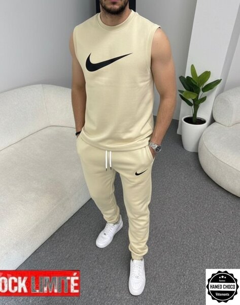 Ensemble de survêtement beige homme