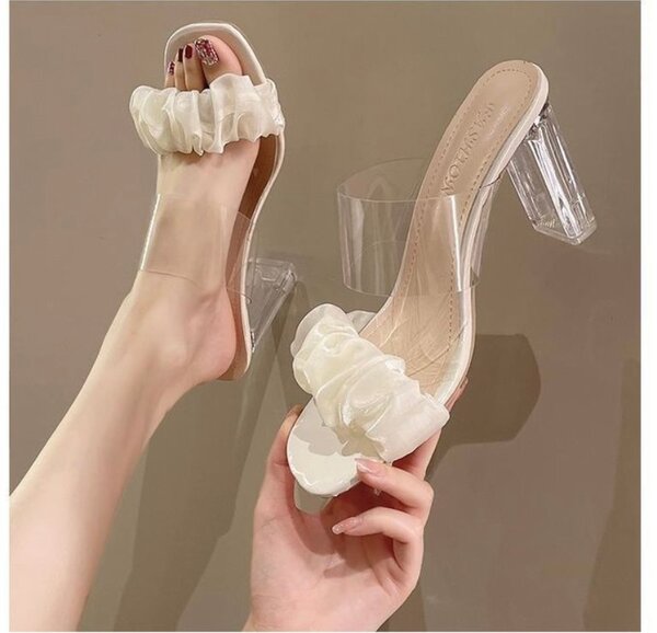 Sandales à talons transparents