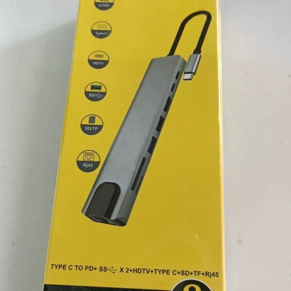 Adaptateur USB C vers HDMI, USB, SD, RJ45