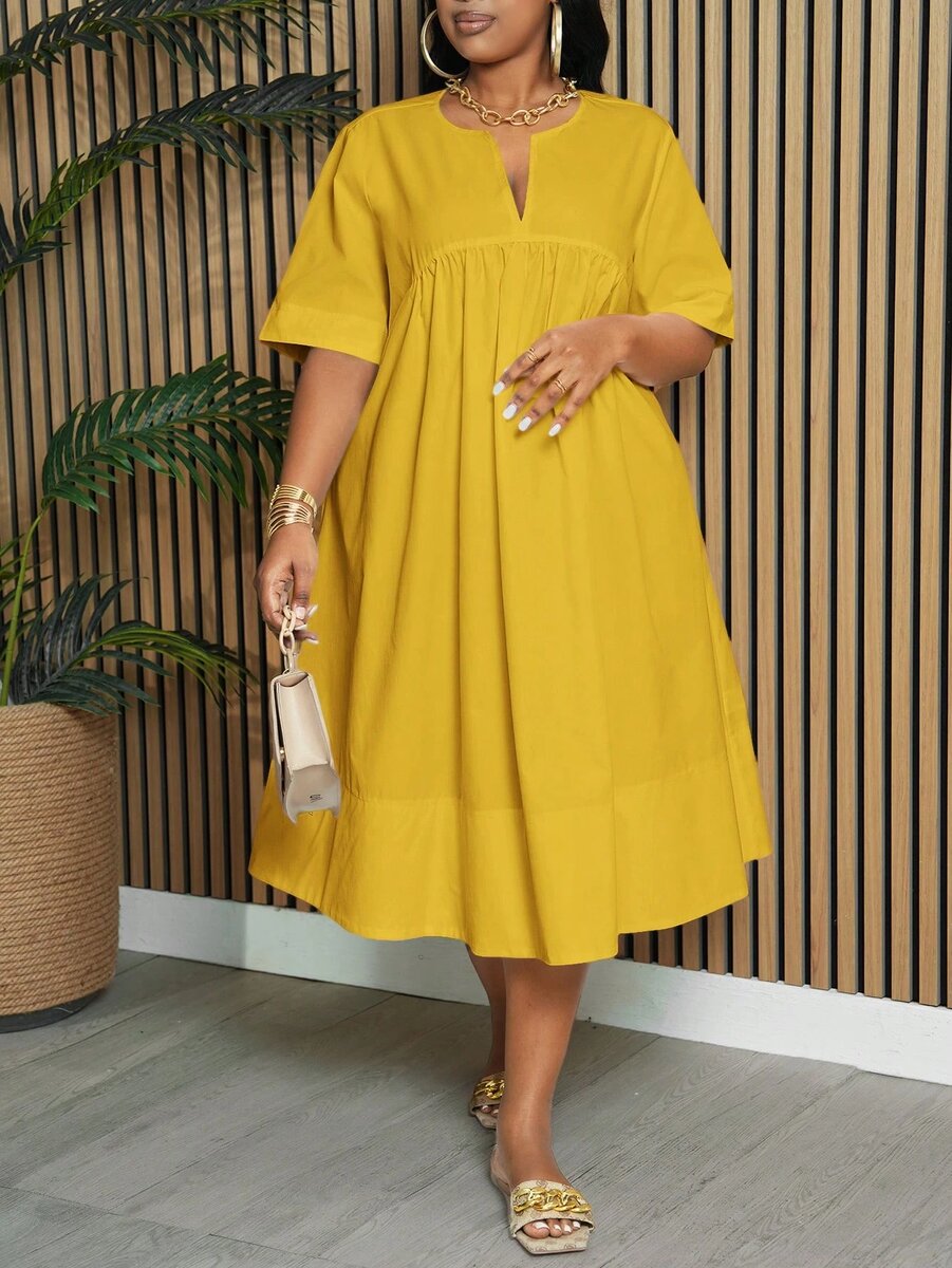 Robe ample jaune élégante