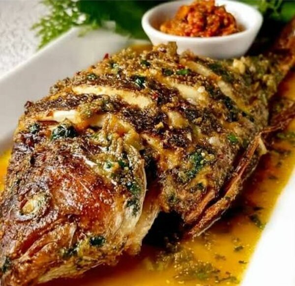 Poisson carpe braiset grillé