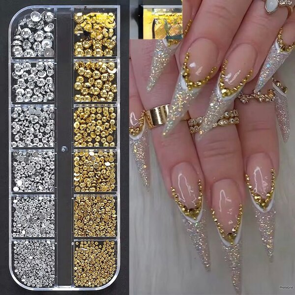 Kit Strass Ongles Dorés