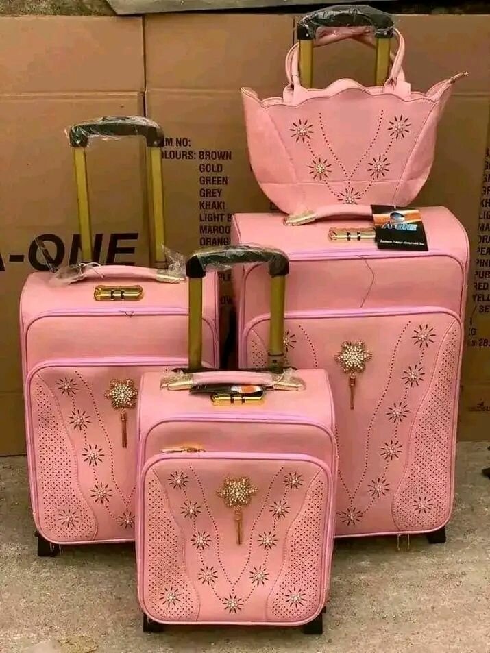 Set de valises roses élégantes