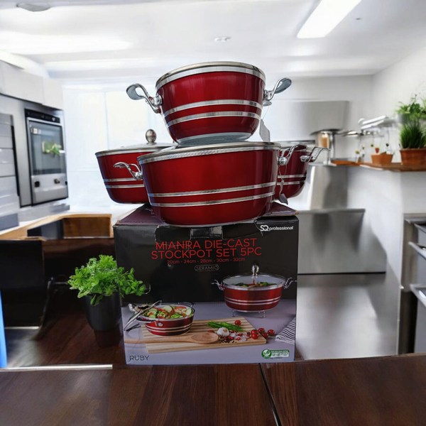 Set de Marmites en Fonte Rouge 5pcs