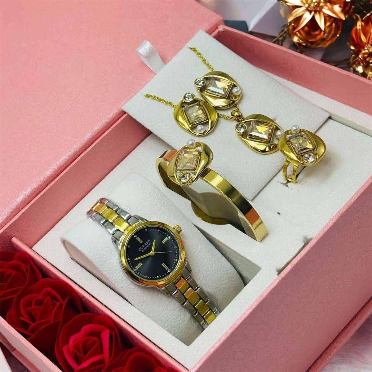 Ensemble Montre et Bijoux Luxe pour Femme