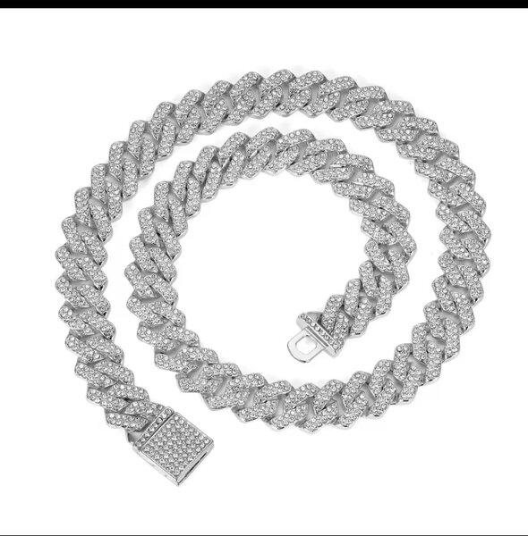 Chaîne Cubaine Strass Luxe