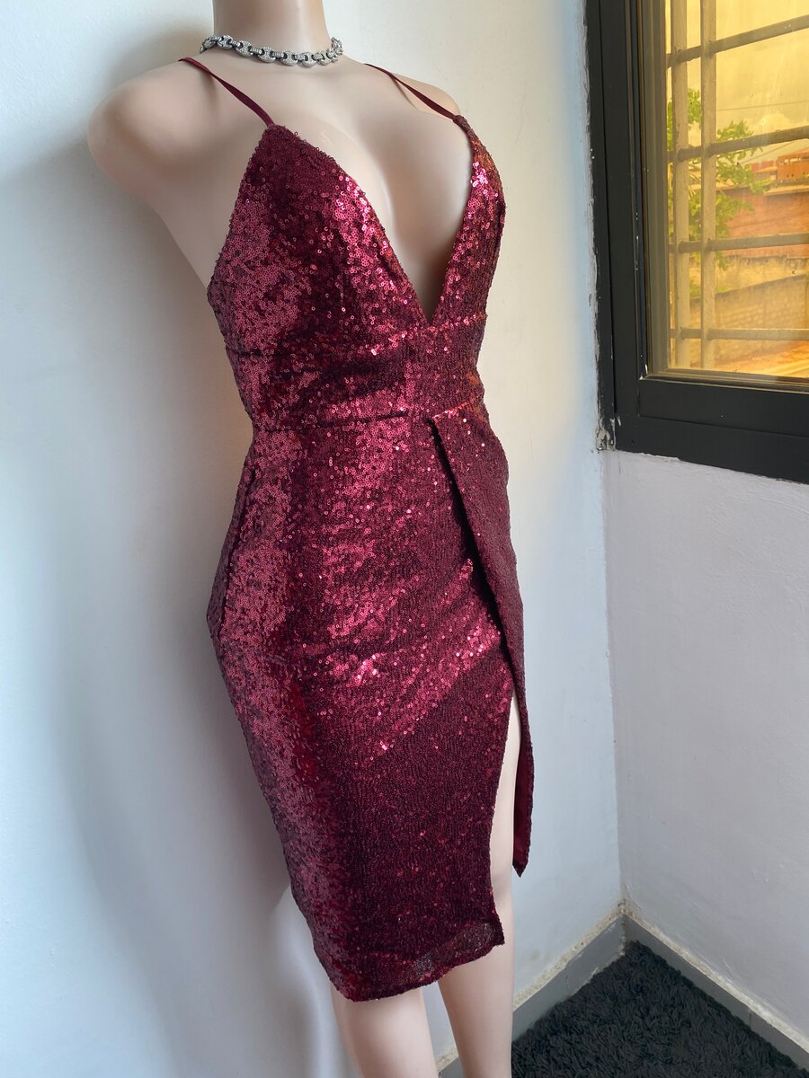 Sequin Red Party Dress