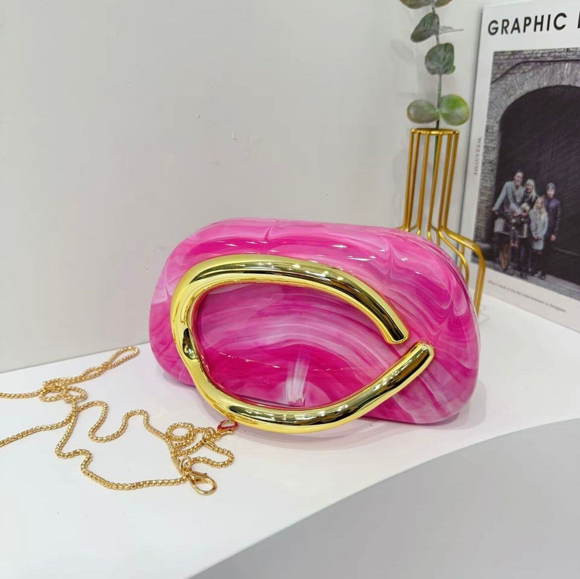 Sac à main rétro en résine