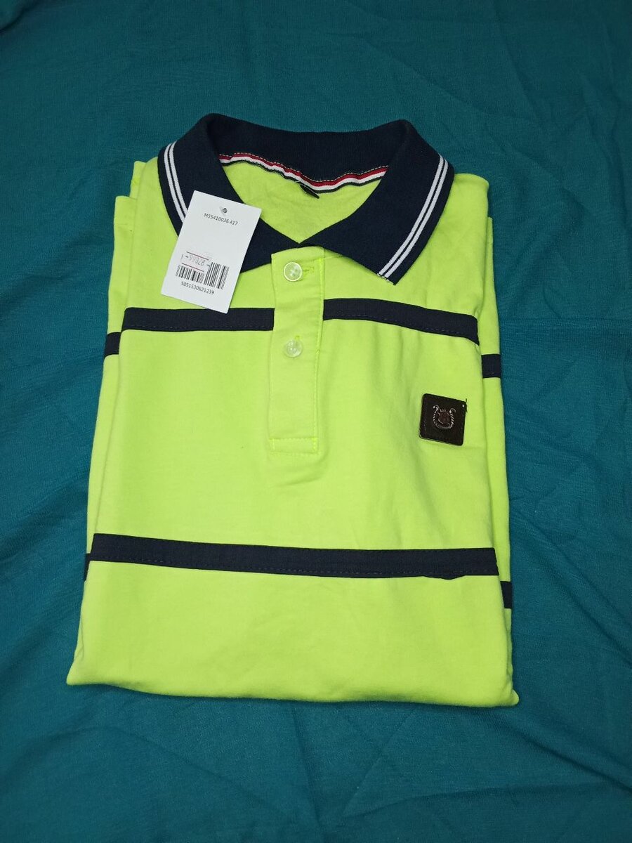 Polo Homme Vert Fluo Élégant