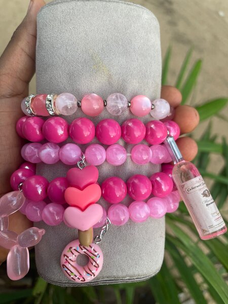 Bracelet charms roses