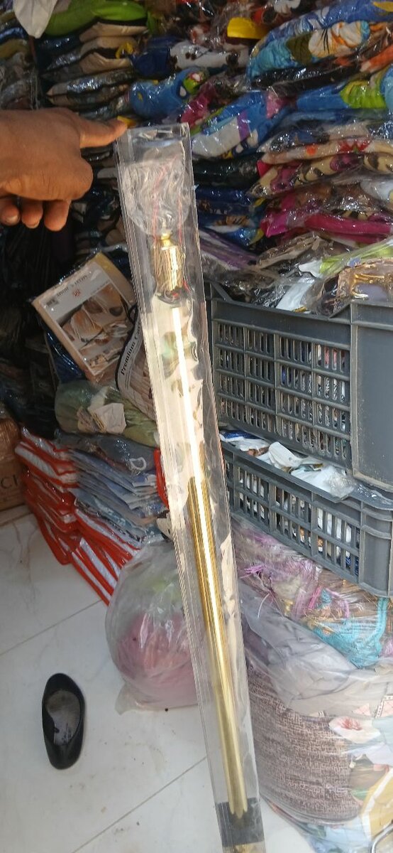 Tringle à Rideau en Métal Doré