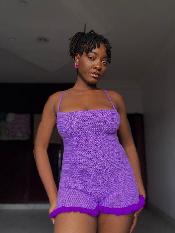Ensemble crochet violet chic