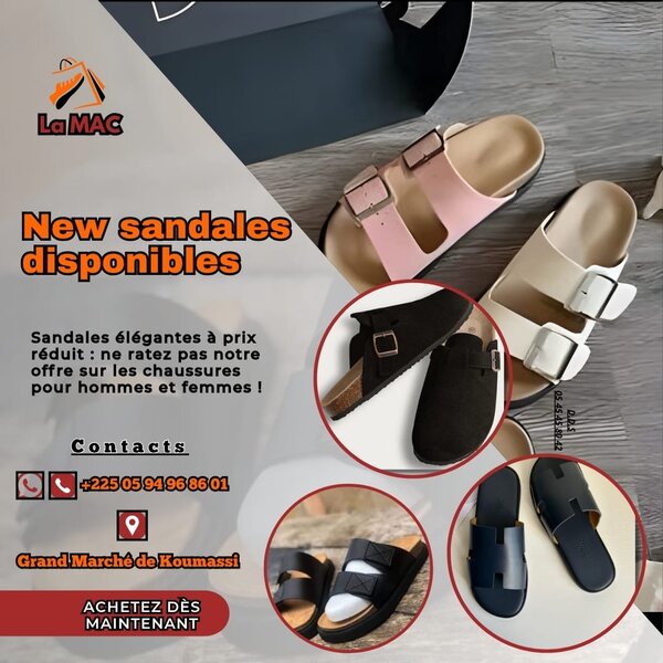 Sandales confortables unisexes