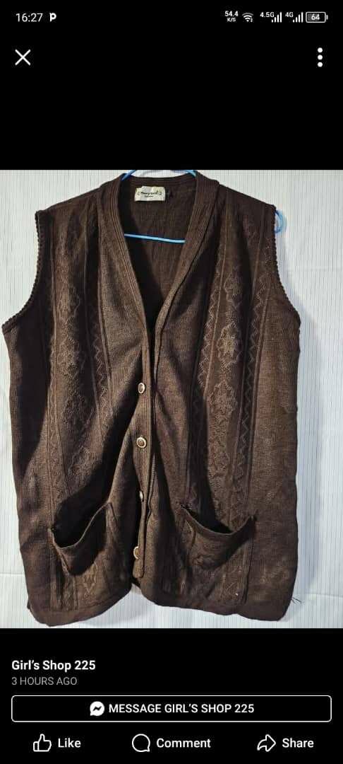 Vintage Knit Button-Up Vest