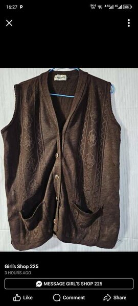 Vintage Knit Button-Up Vest