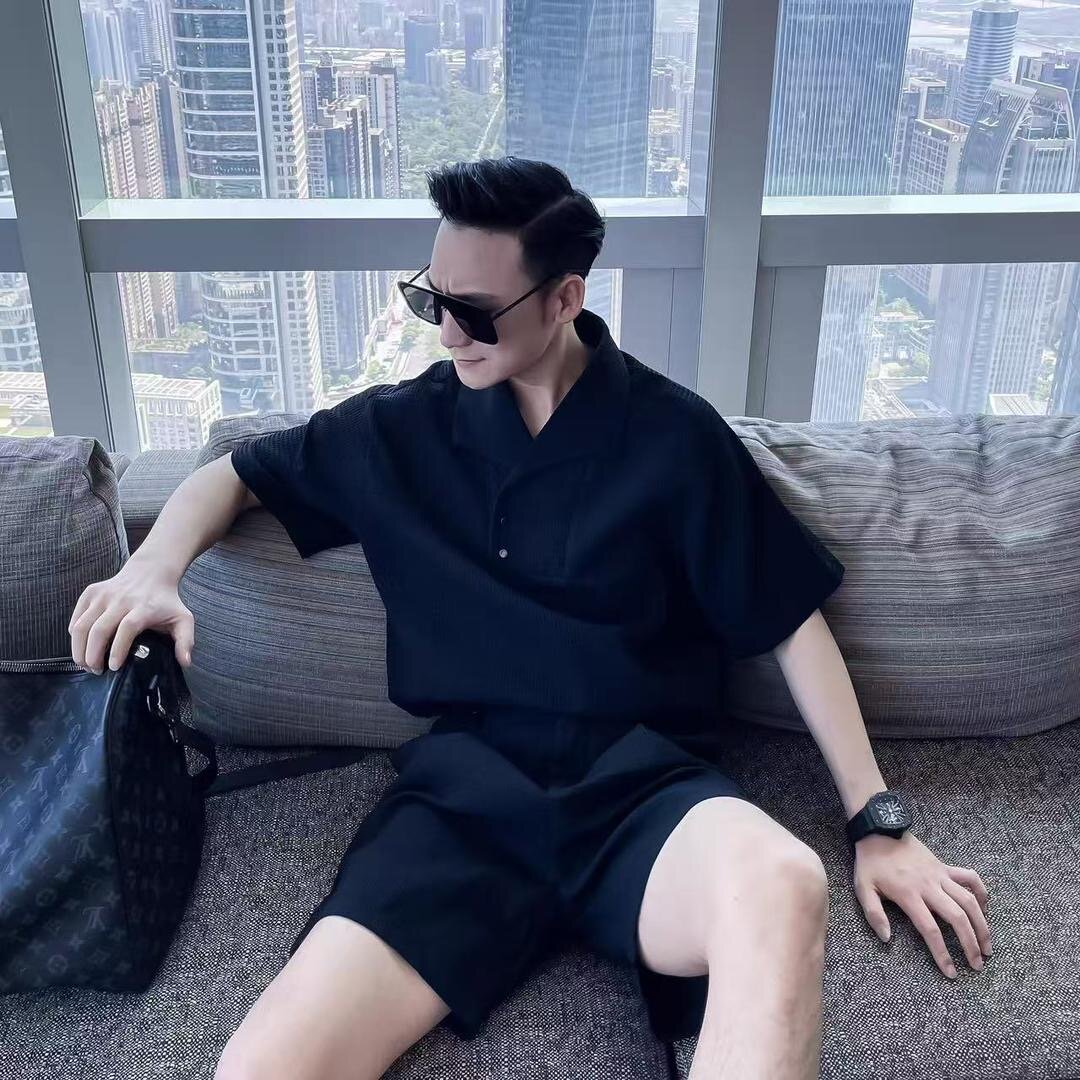 Ensemble short homme noir élégant