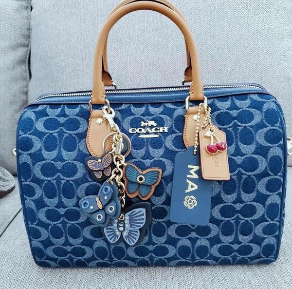 Sac à main bleu COACH en cuir