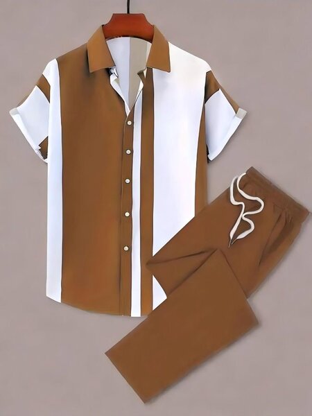 Ensemble chemise et pantalon rayés