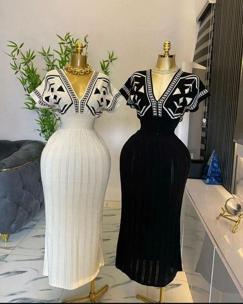 Robe midi élégante en tricot