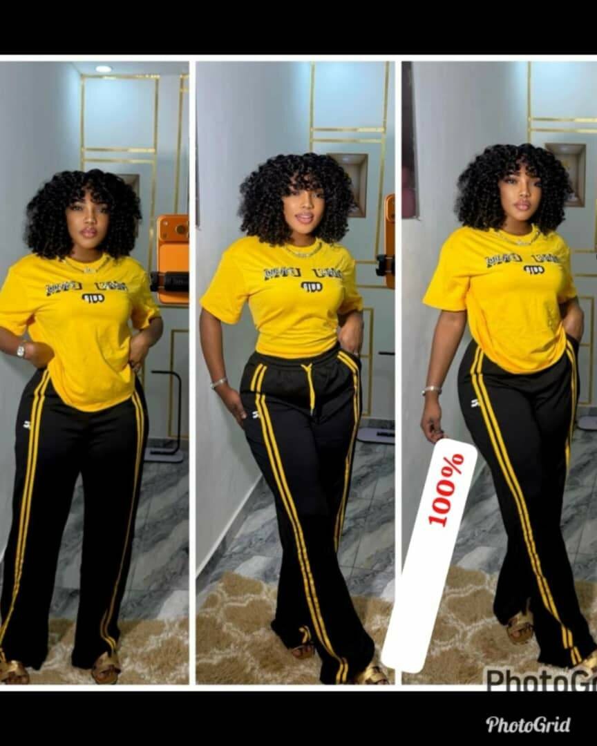 Ensemble sportif jaune et noir